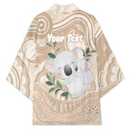 Koala Mum Australia Mother's Day Personalised Kimono Beige Aboriginal Art