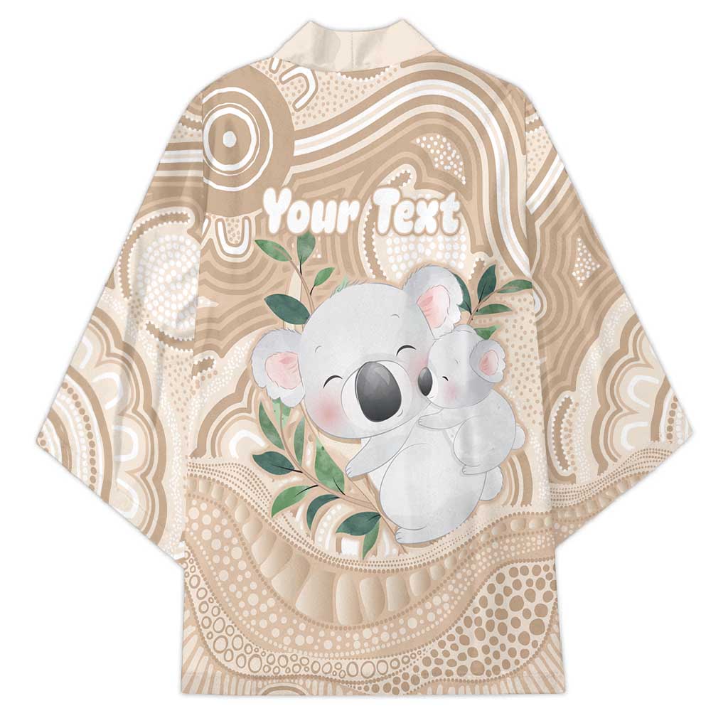 Koala Mum Australia Mother's Day Personalised Kimono Beige Aboriginal Art