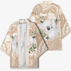 Koala Mum Australia Mother's Day Personalised Kimono Beige Aboriginal Art