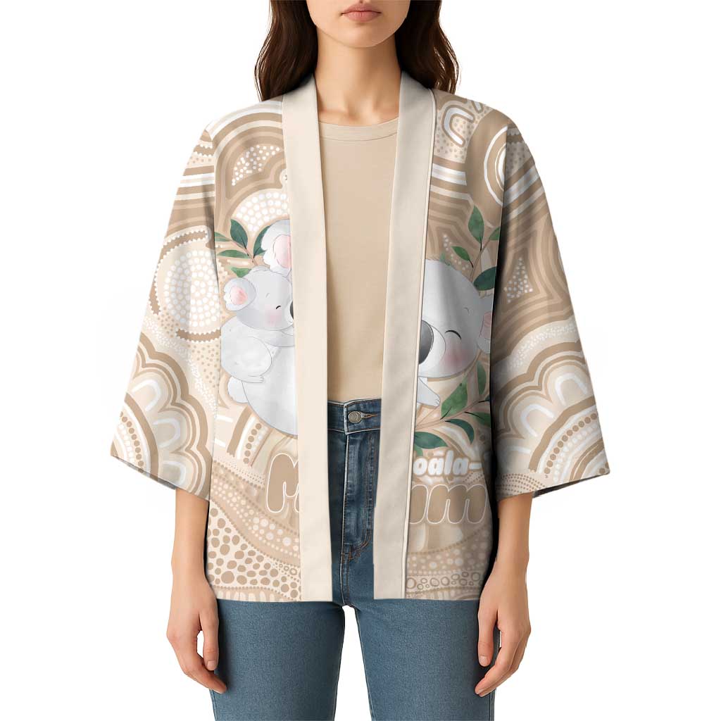 Koala Mum Australia Mother's Day Personalised Kimono Beige Aboriginal Art