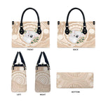 Koala Mum Australia Mother's Day Personalised Leather Bag Beige Aboriginal Art