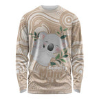 Koala Mum Australia Mother's Day Personalised Long Sleeve Shirt Beige Aboriginal Art