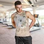Koala Mum Australia Mother's Day Personalised Men Tank Top Beige Aboriginal Art