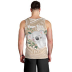 Koala Mum Australia Mother's Day Personalised Men Tank Top Beige Aboriginal Art