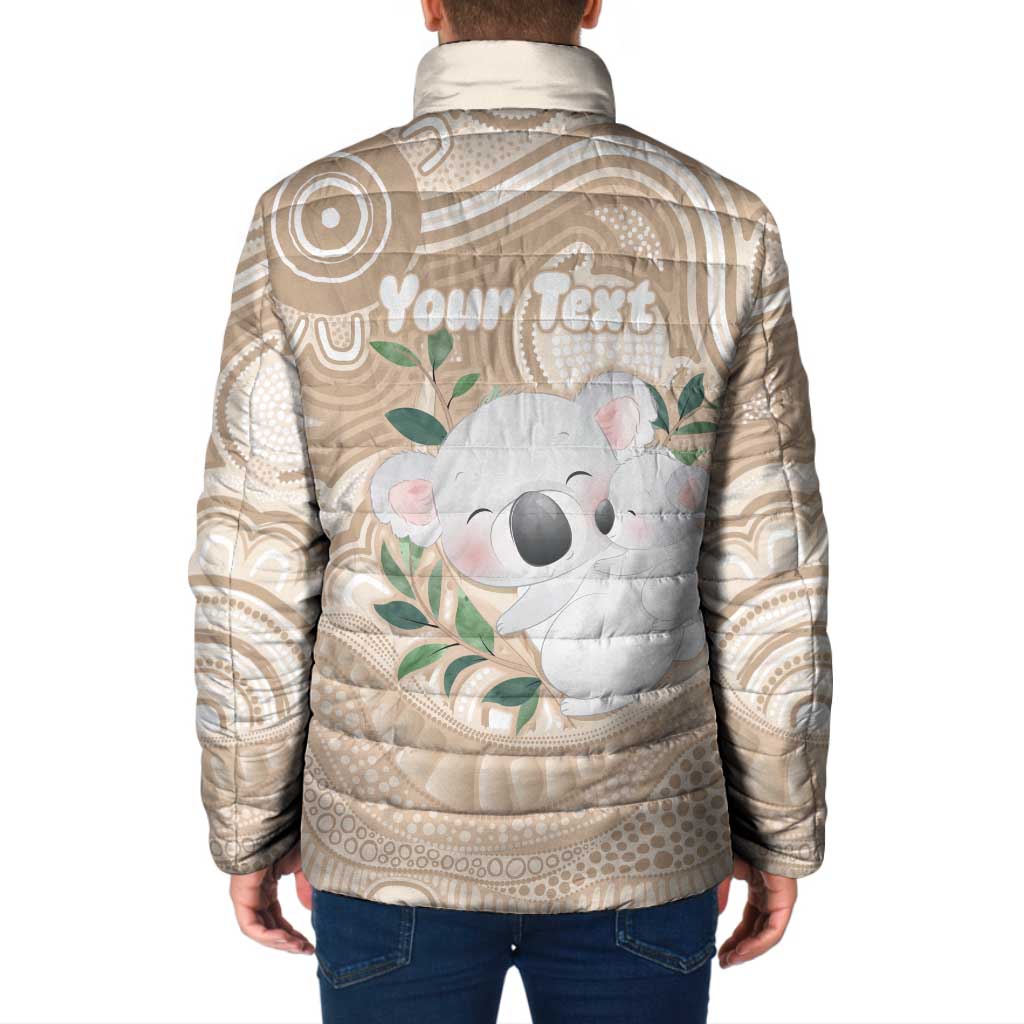 Koala Mum Australia Mother's Day Personalised Padded Jacket Beige Aboriginal Art