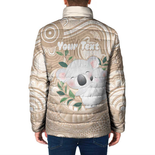 Koala Mum Australia Mother's Day Personalised Padded Jacket Beige Aboriginal Art