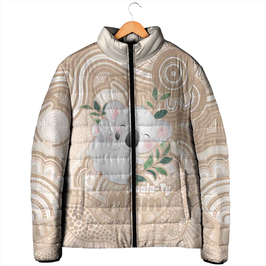 Koala Mum Australia Mother's Day Personalised Padded Jacket Beige Aboriginal Art