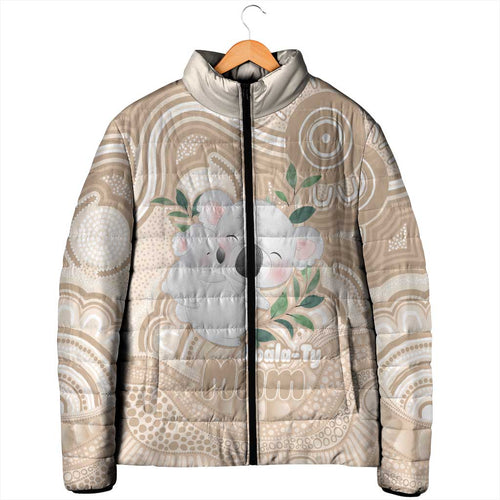 Koala Mum Australia Mother's Day Personalised Padded Jacket Beige Aboriginal Art