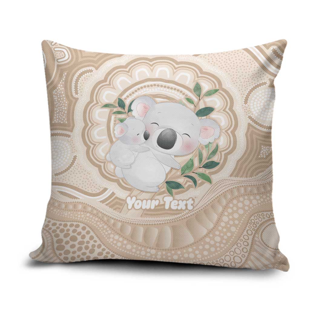 Koala Mum Australia Mother's Day Personalised Pillow Cover Beige Aboriginal Art