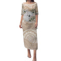 Koala Mum Australia Mother's Day Personalised Puletasi Beige Aboriginal Art