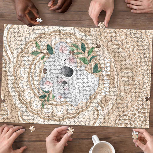 Koala Mum Australia Mother's Day Personalised Puzzle Beige Aboriginal Art