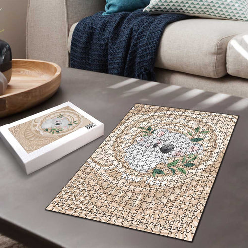 Koala Mum Australia Mother's Day Personalised Puzzle Beige Aboriginal Art