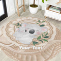 Koala Mum Australia Mother's Day Personalised Round Carpet Beige Aboriginal Art