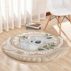Koala Mum Australia Mother's Day Personalised Round Carpet Beige Aboriginal Art