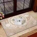 Koala Mum Australia Mother's Day Personalised Rubber Doormat Beige Aboriginal Art