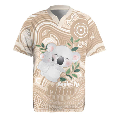 Koala Mum Australia Mother's Day Personalised Rugby Jersey Beige Aboriginal Art