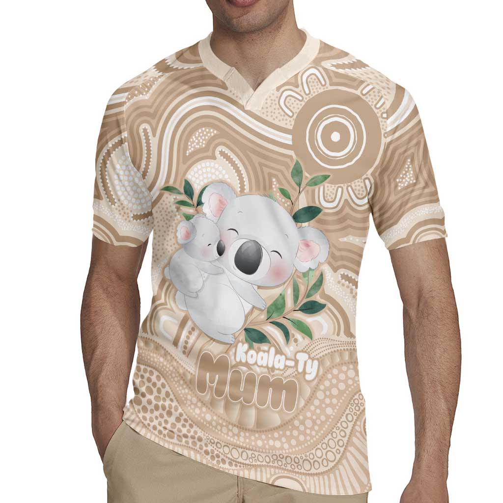 Koala Mum Australia Mother's Day Personalised Rugby Jersey Beige Aboriginal Art