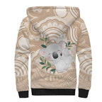 Koala Mum Australia Mother's Day Personalised Sherpa Hoodie Beige Aboriginal Art