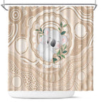 Koala Mum Australia Mother's Day Personalised Shower Curtain Beige Aboriginal Art