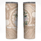 Koala Mum Australia Mother's Day Personalised Skinny Tumbler Beige Aboriginal Art