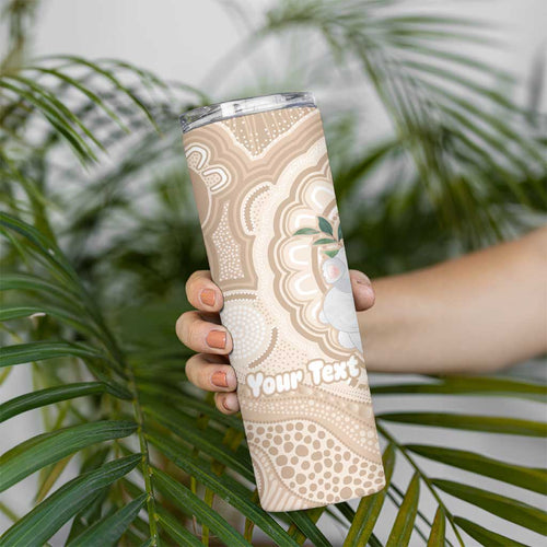 Koala Mum Australia Mother's Day Personalised Skinny Tumbler Beige Aboriginal Art