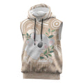 Koala Mum Australia Mother's Day Personalised Sleeveless Hoodie Beige Aboriginal Art