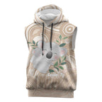 Koala Mum Australia Mother's Day Personalised Sleeveless Hoodie Beige Aboriginal Art