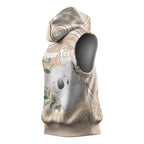 Koala Mum Australia Mother's Day Personalised Sleeveless Hoodie Beige Aboriginal Art
