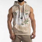 Koala Mum Australia Mother's Day Personalised Sleeveless Hoodie Beige Aboriginal Art