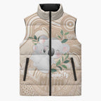 Koala Mum Australia Mother's Day Personalised Sleeveless Puffer Jacket Beige Aboriginal Art