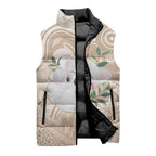 Koala Mum Australia Mother's Day Personalised Sleeveless Puffer Jacket Beige Aboriginal Art