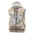 Koala Mum Australia Mother's Day Personalised Sleeveless Zip Hoodie Beige Aboriginal Art