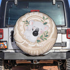 Koala Mum Australia Mother's Day Personalised Spare Tire Cover Beige Aboriginal Art