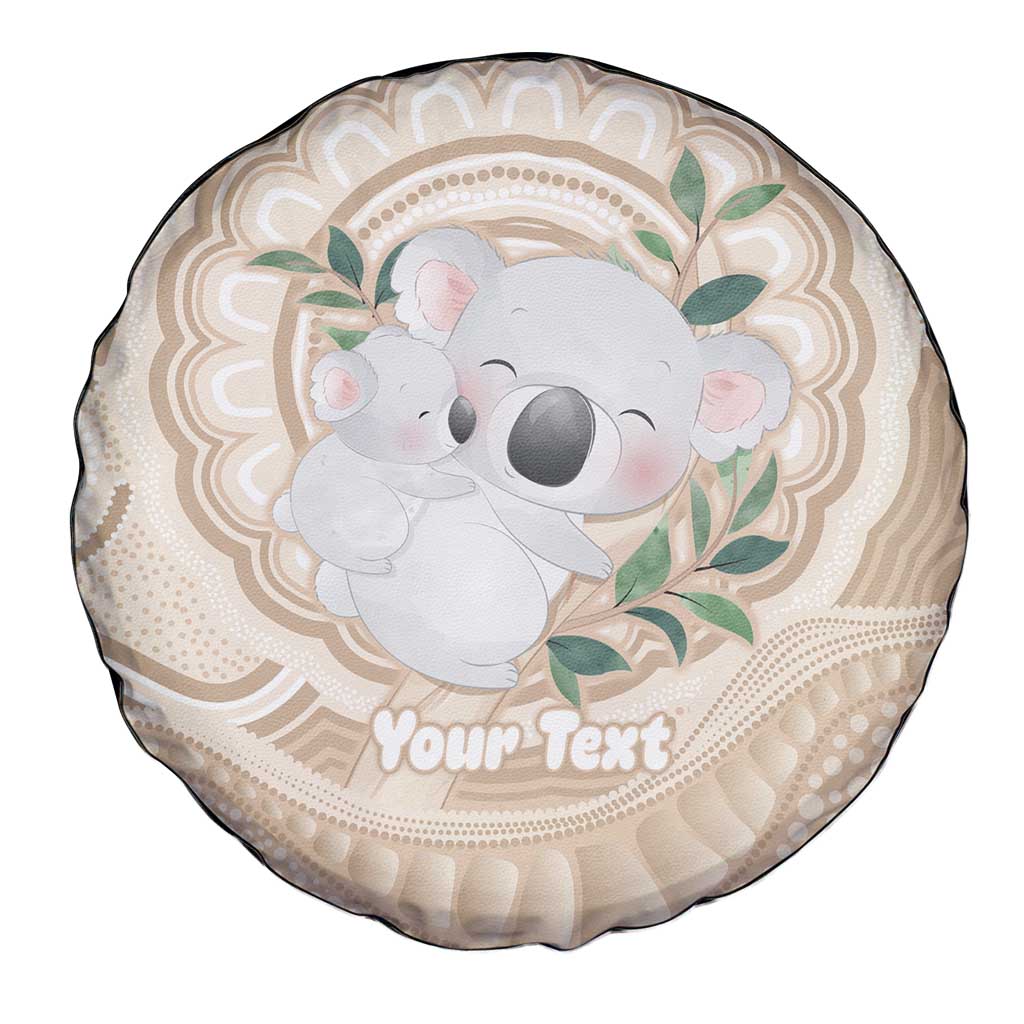 Koala Mum Australia Mother's Day Personalised Spare Tire Cover Beige Aboriginal Art