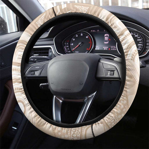 Koala Mum Australia Mother's Day Steering Wheel Cover Beige Aboriginal Art