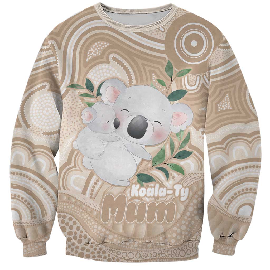 Koala Mum Australia Mother's Day Personalised Sweatshirt Beige Aboriginal Art