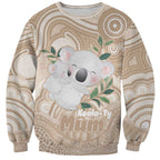 Koala Mum Australia Mother's Day Personalised Sweatshirt Beige Aboriginal Art