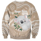 Koala Mum Australia Mother's Day Personalised Sweatshirt Beige Aboriginal Art