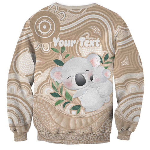 Koala Mum Australia Mother's Day Personalised Sweatshirt Beige Aboriginal Art