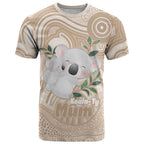 Koala Mum Australia Mother's Day Personalised T Shirt Beige Aboriginal Art