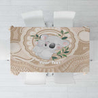 Koala Mum Australia Mother's Day Personalised Tablecloth Beige Aboriginal Art