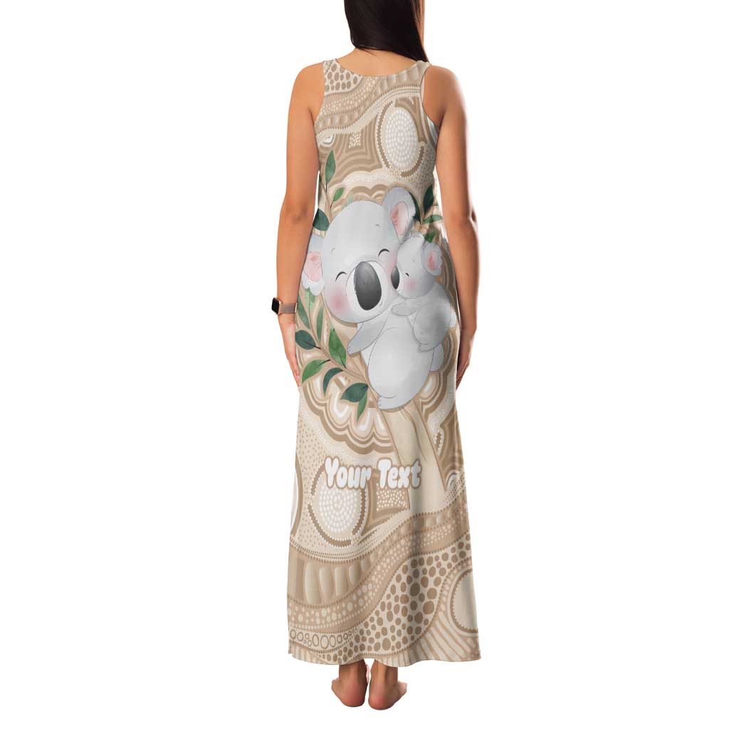 Koala Mum Australia Mother's Day Personalised Tank Maxi Dress Beige Aboriginal Art