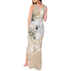 Koala Mum Australia Mother's Day Personalised Tank Maxi Dress Beige Aboriginal Art
