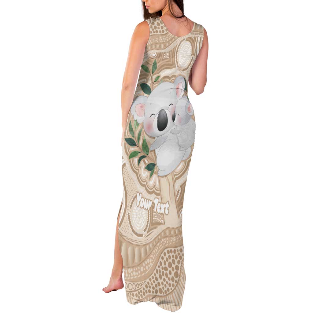 Koala Mum Australia Mother's Day Personalised Tank Maxi Dress Beige Aboriginal Art
