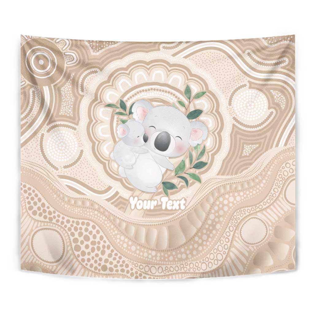 Koala Mum Australia Mother's Day Personalised Tapestry Beige Aboriginal Art
