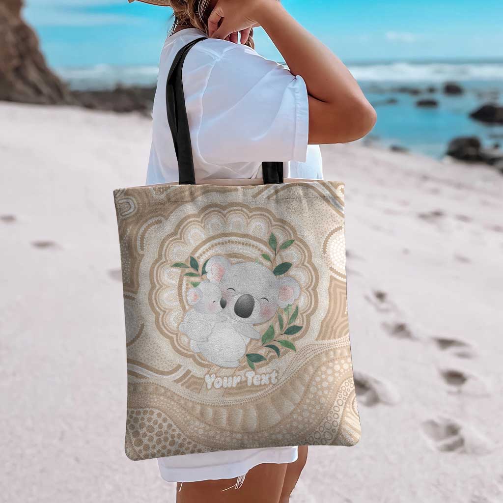 Koala Mum Australia Mother's Day Personalised Tote Bag Beige Aboriginal Art