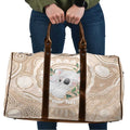 Koala Mum Australia Mother's Day Personalised Travel Bag Beige Aboriginal Art