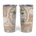Koala Mum Australia Mother's Day Personalised Tumbler Cup Beige Aboriginal Art