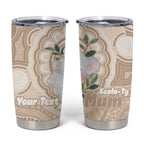 Koala Mum Australia Mother's Day Personalised Tumbler Cup Beige Aboriginal Art
