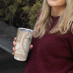Koala Mum Australia Mother's Day Personalised Tumbler Cup Beige Aboriginal Art